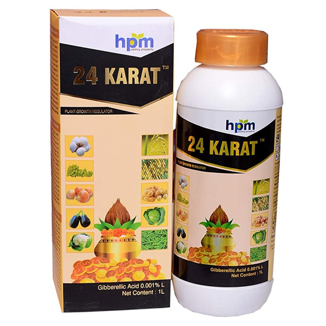 HPM 24 Karat, 24 Karat plant growth regulator, 24 Karat PGR, HPM 24 Karat tonic, Gibberellic Acid 0.001% L, Buy HPM 24 Karat online, 24 Karat PGR price, Gibberellic acid liquid, Plant growth promoter, Best PGR for cotton, HPM agrochemicals, 24 Karat fertilizer, Gibberellic acid for plants, Buy PGR online