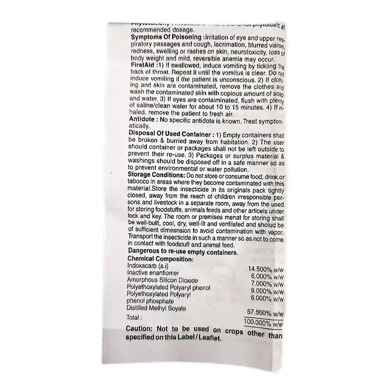 Chilli fruit borer control, Indoxacarb 14.5 SC uses, Doxagan dosage per acre, Buy Indoxacarb online, Contact and stomach insecticide, Lepidopteran pest control, Caterpillar killer agriculture