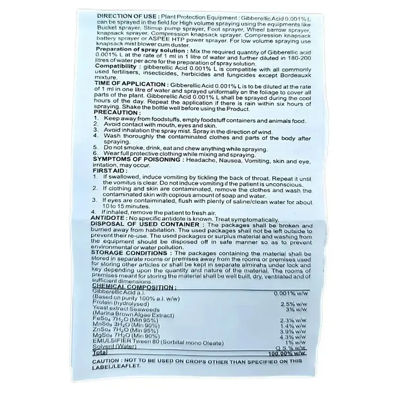 Tata Grosmart ( Gibberellic Acid 0.001% L )