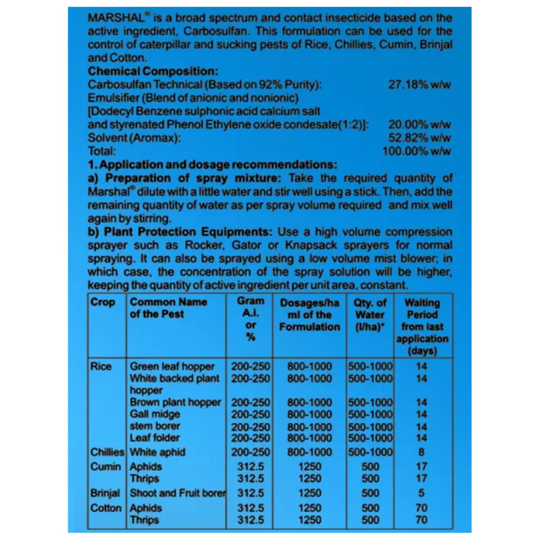 Kisan center FMC MARSHAL INSECTICIDE (Carbosulfan 25?)