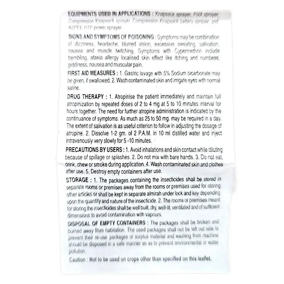 Kisan center Tata Koranda ( Choropyriphos 50 % + Cypermethrin 5 % w/w )