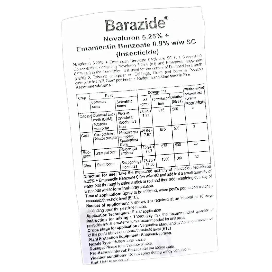 Adama Barazide Insecticide ( Novaluron 5.25% + Emamectin benzoate 0.9% SC )