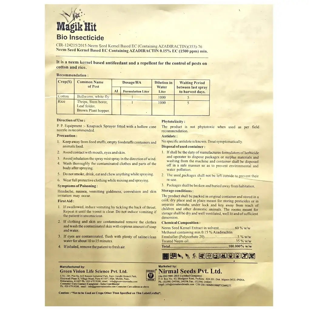 Kisan center Nirmal Magik Hit 1500 (Bio Insecticide)