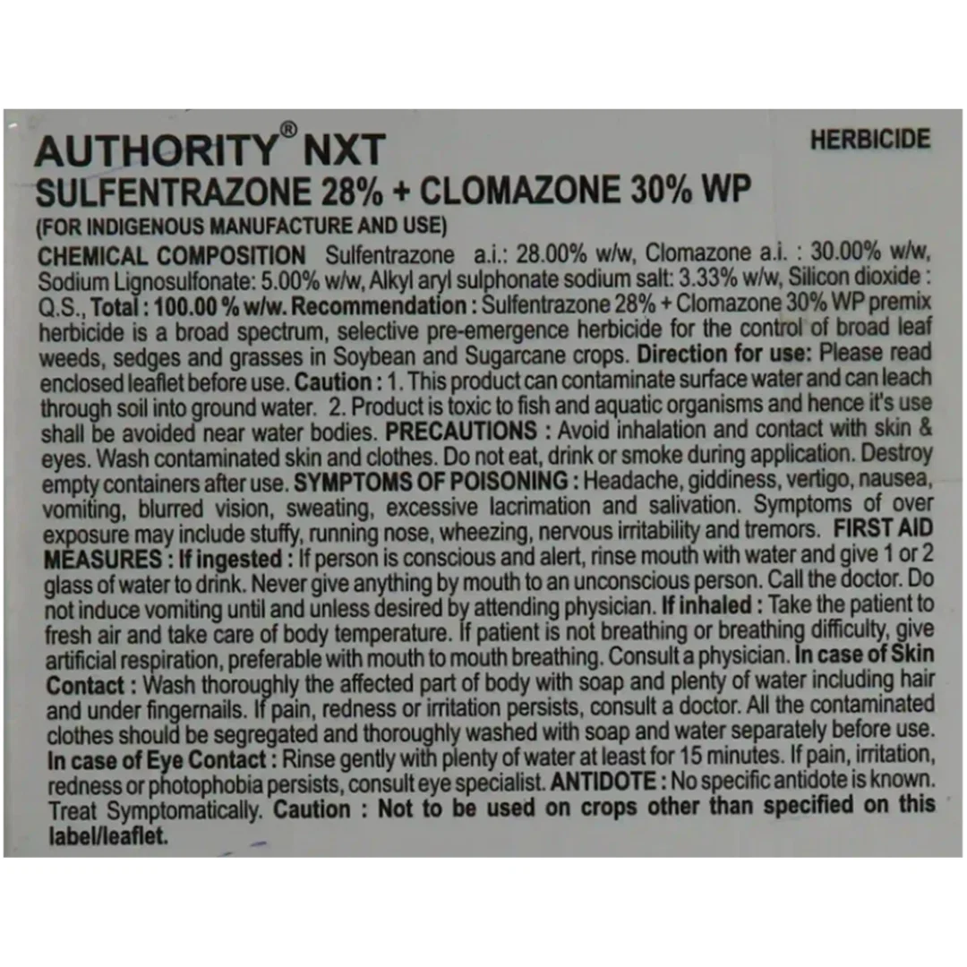 FMC AUTHORITY NXT HERBICIDE (Sulfentrazone 28% + Clomazone 30% WP)