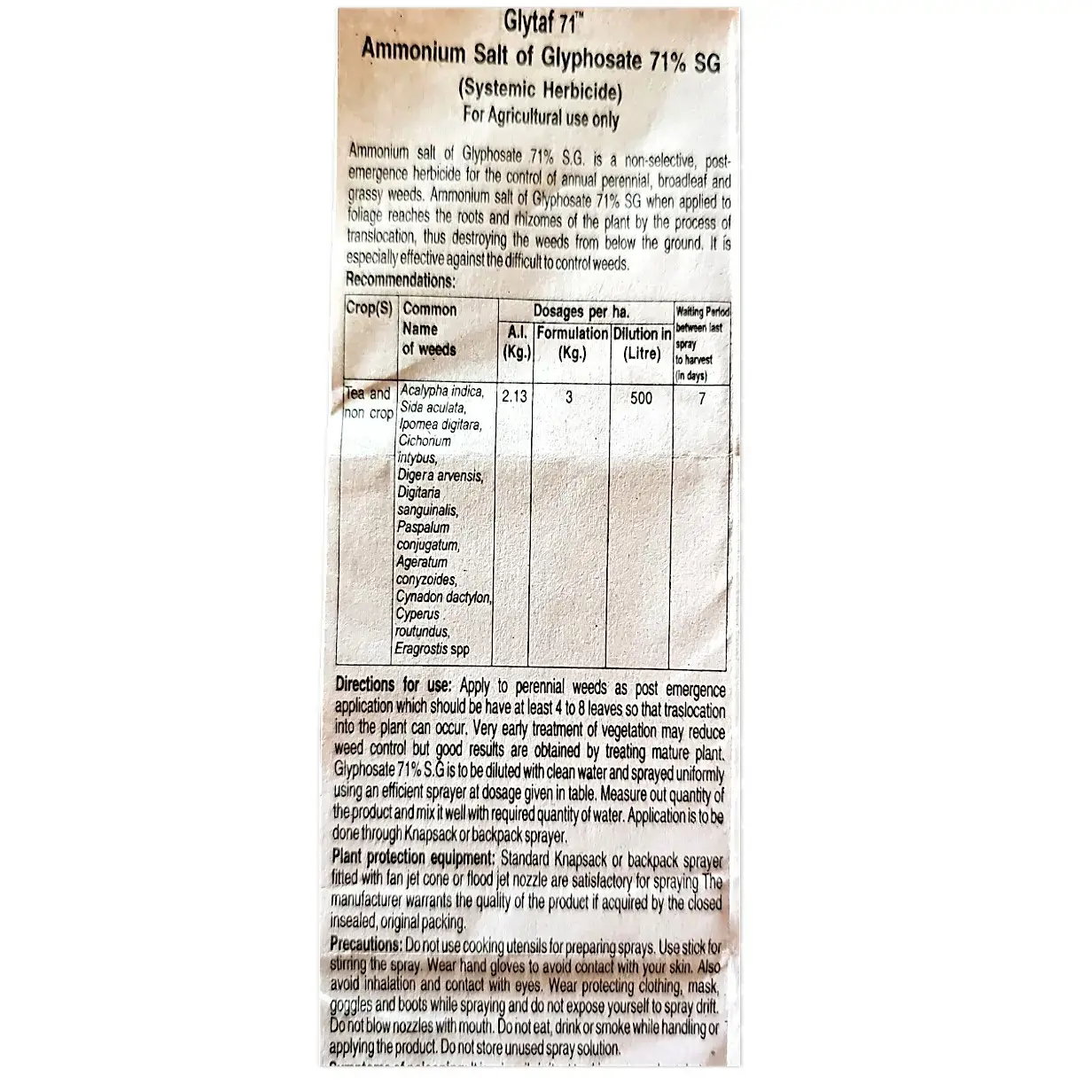 Kisan center Tata Glytaf 71 Herbicide (Glyphosate 71% SL)