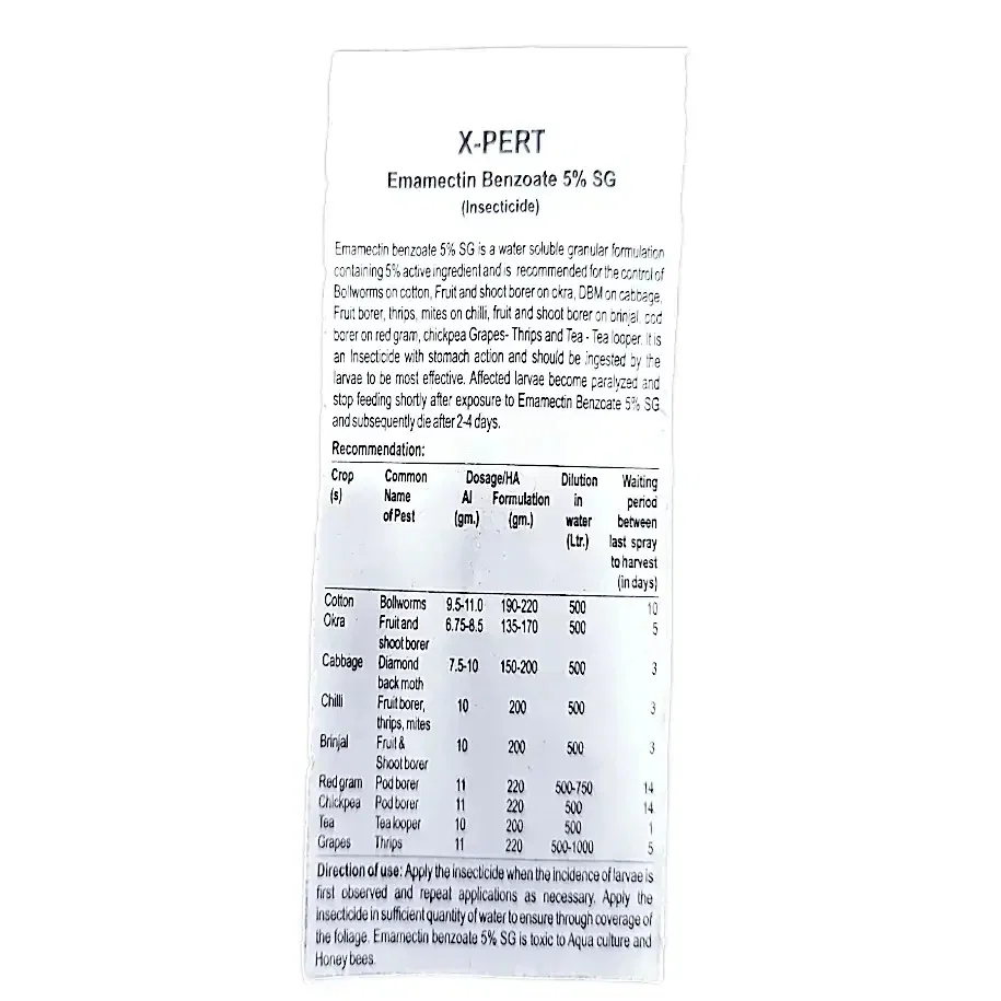 Hpm XPert Insecticide (Emamectin Benzoate 5% SG)