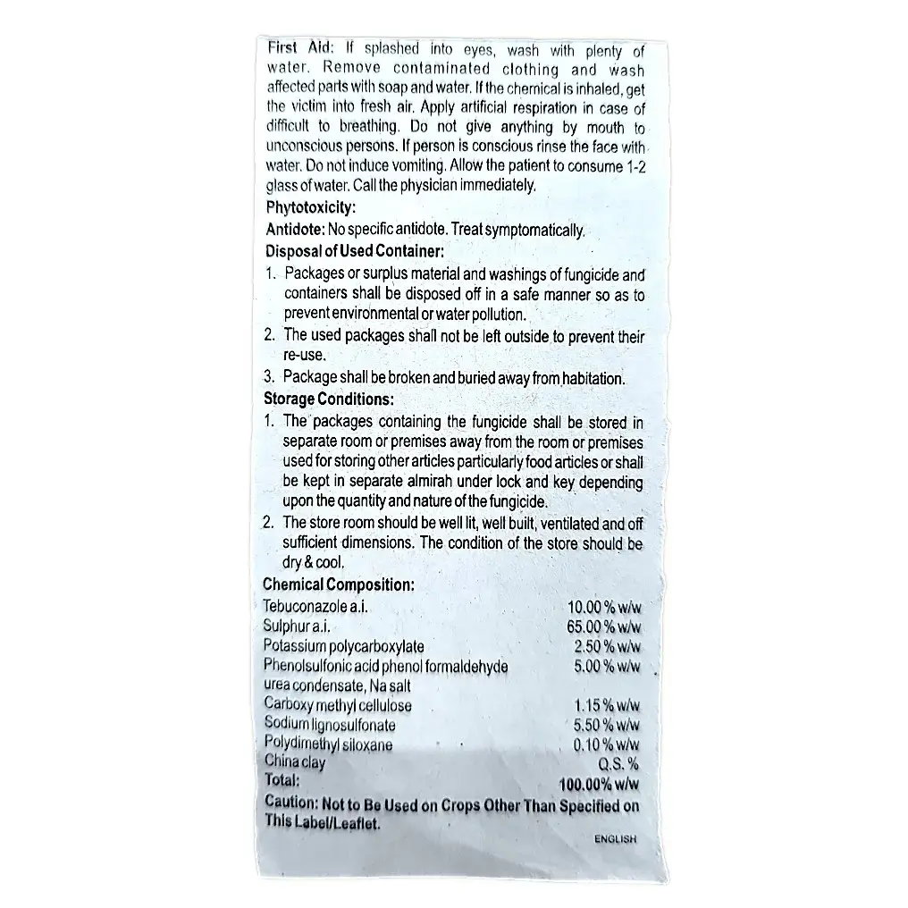 Kisan center HPM Cultivo Fungicide ( Tebuconazole 10% + Sulphur 65% WG)