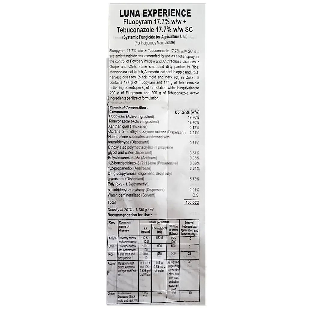Kisan center Bayer Luna Experience Fungicide (Fluopyram 17.7%+ Tebuconazole 17.7% w/w SC)