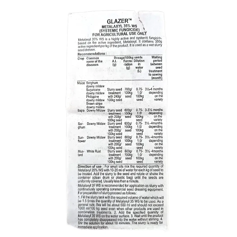 Tata Glazer Fungicide (Metalaxyl 35% WS)