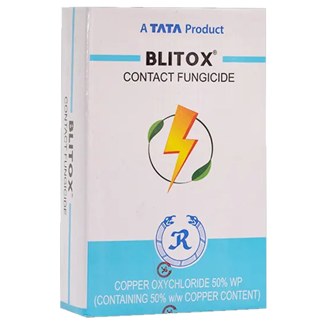 Tata Blitox, Blitox Fungicide, Copper Oxychloride 50% WP, COC 50 WP, Blue copper fungicide, Tata Rallis Blitox, Blitox price 500g, Best medicine for Citrus Canker,