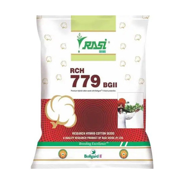 Rasi RCH 779, Rasi 779 cotton seeds, RCH 779 BG2, Rasi 779 price 450g, Best cotton seeds for heavy soil, Bhari mitti ke liye kapas, Kali mitti ka narma beej, Rasi seeds kapas, High yield cotton hybrid